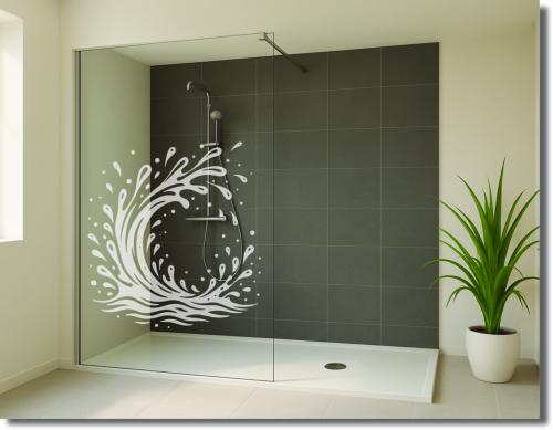 Duschdekorfolie Splasch wave schwungvoller Sichtschutz